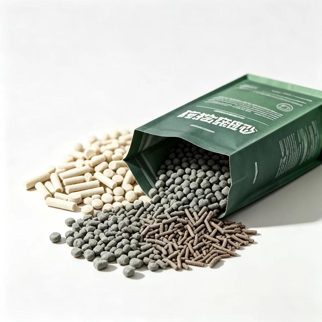 Mixed pellets close-up